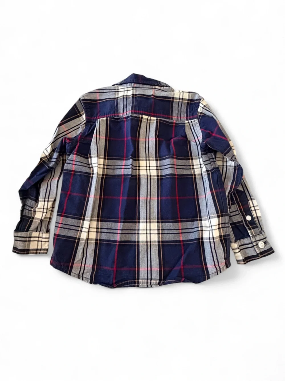 The Children's Place Navy, Red & Cream Plaid Button-Down Shirt